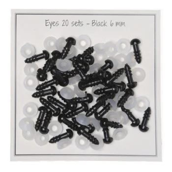 Go Handmade Sikkerhedsøjne Sorte 6 mm ( 20 par)